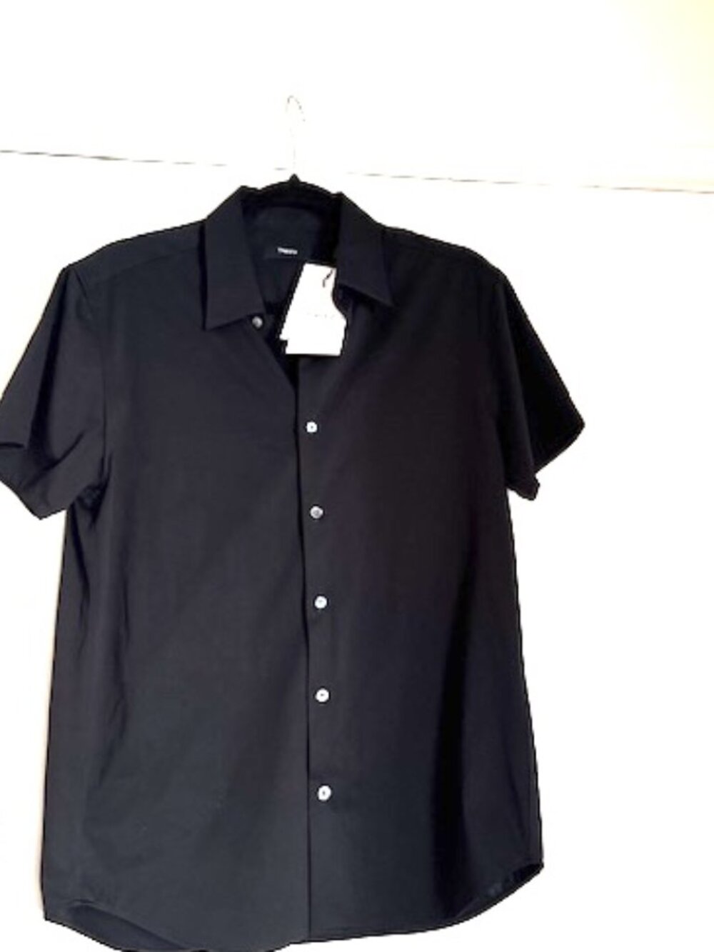 Theory Irving Short-Sleeve Shirt in Structure Knit Preppy Minimalist Streetwear - Picture 5 of 12